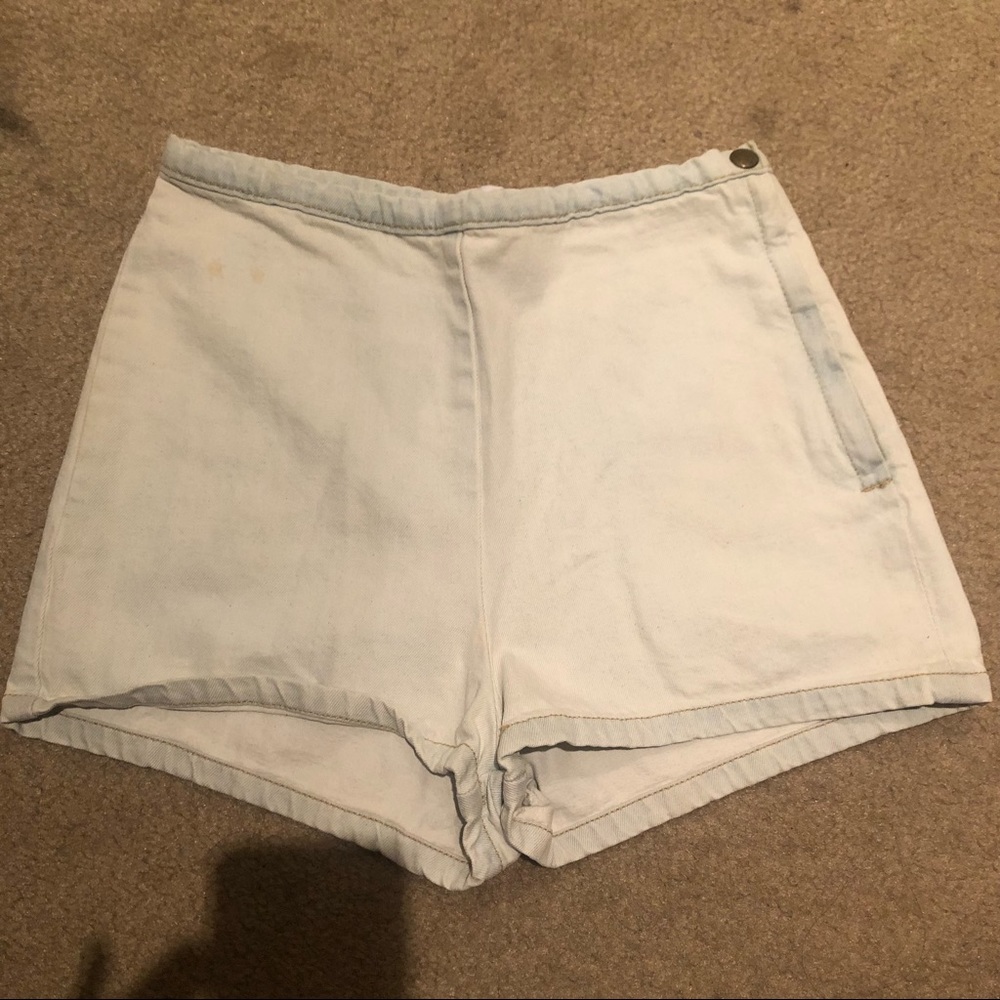 American Apparel Jean Shorts with Side Zipper